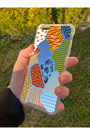 İphone 6 Plus İle Uyumlu Aynalı Karışık Desenli Darbe Kamera Korumalı Silikon Telefon Kılıfı