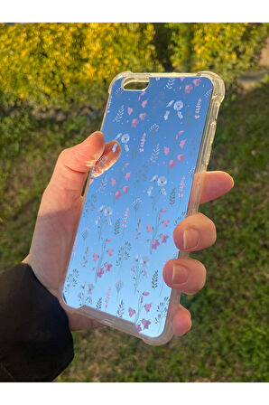 İphone 6S Plus İle Uyumlu Aynalı Mor Ötesi Desenli Darbe Kamera Korumalı Silikon Telefon Kılıfı