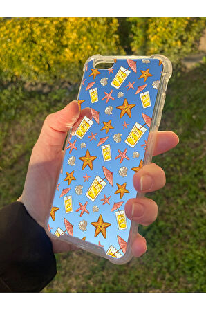 İphone 6S Plus İle Uyumlu Aynalı Limonata Desenli Darbe Kamera Korumalı Silikon Telefon Kılıfı