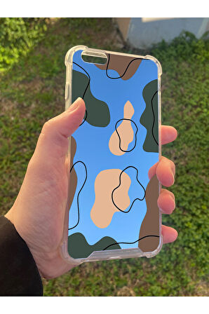İphone 6S Plus İle Uyumlu Aynalı Dalga Desenli Darbe Kamera Korumalı Silikon Telefon Kılıfı