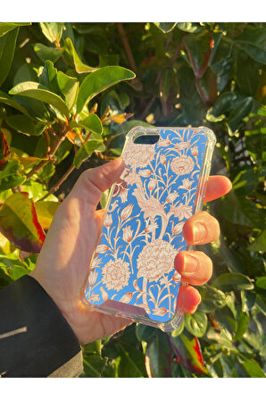 İphone SE 2020 İle Uyumlu Uyumlu Aynalı Lale Desenli Darbe Kamera Korumalı Silikon Telefon Kılıfı
