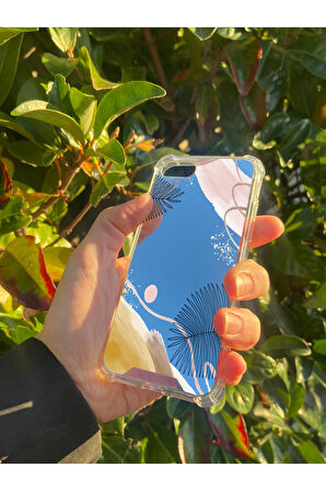 İphone SE 2020 İle Uyumlu Uyumlu Aynalı Karışık Desenli Darbe Kamera Korumalı Silikon Telefon Kılıfı