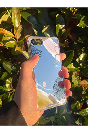 İphone SE 2020 İle Uyumlu Uyumlu Aynalı Karışık Desenli Darbe Kamera Korumalı Silikon Telefon Kılıfı