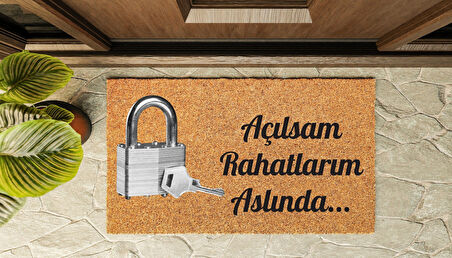 Kapı Önü Paspası Özel Tasarım Koko Model Açılsam Rahatlarım PK-1511