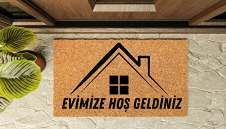 Kapı Önü Paspası Özel Tasarım Koko Model Çatı Evimize Hoşgeldiniz PK-1524