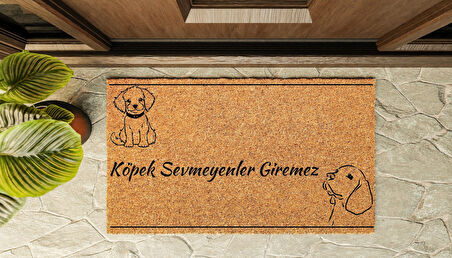 Kapı Önü Paspası Özel Tasarım Koko Model Köpek Sevmeyen Giremez PK-1568