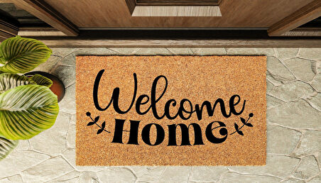 Kapı Önü Paspası Özel Tasarım Koko Model Welcome Home PK-1592