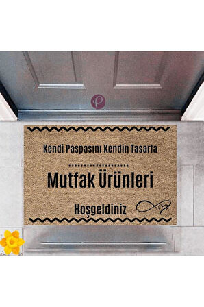 Kapı Önü Paspası Dekoratif Dijital Baskı Mutfak Ürünleri P-2514