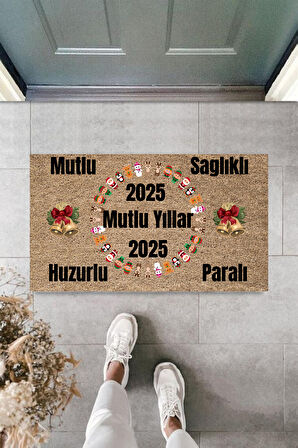 Kapı Önü Paspası Yeni Yıl 2025 Özel Tasarım Model 104