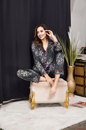 Rahat ve Şık Kadın Pijama - Karışık Desenli