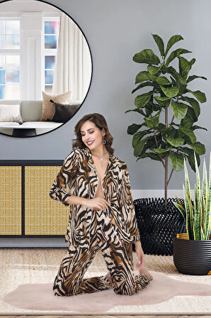Rahat ve Şık Kadın Pijama - Leopar