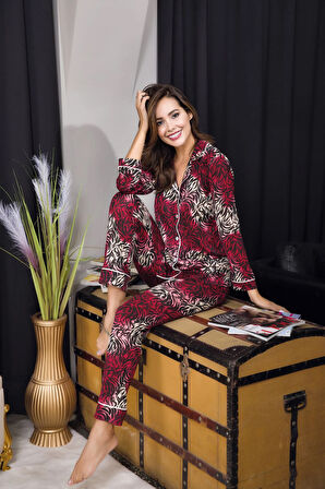 Rahat ve Şık Kadın Pijama - Karışık Desenli