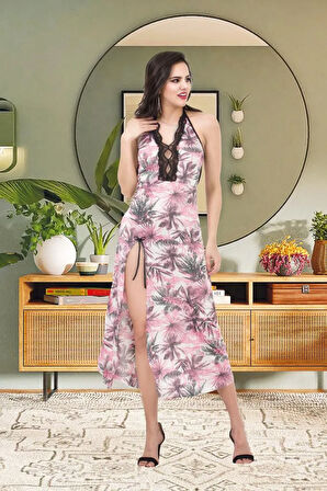 Yırtmaçlı , Relax , Şık , Günlük Yaşama Uygun Uzun Elbise - Karışık Renkli