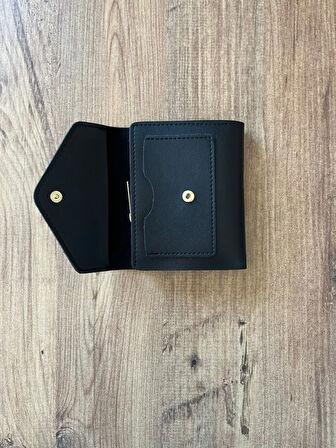 Kadın Kartlık ve Cüzdan Suni Deri - Siyah