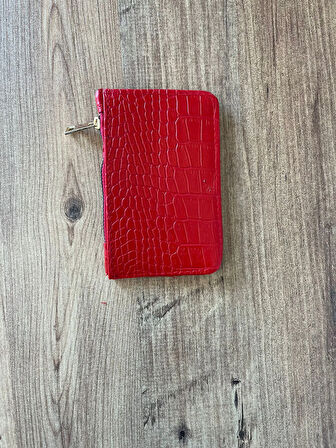 Kadın Kartlık Suni Deri - Kırmızı