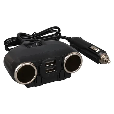 Olesson 1630 12-24V Çift USB Girişli 120W 80Cm Kablolu 2'LI Araç Çakmak Çoklayıcı