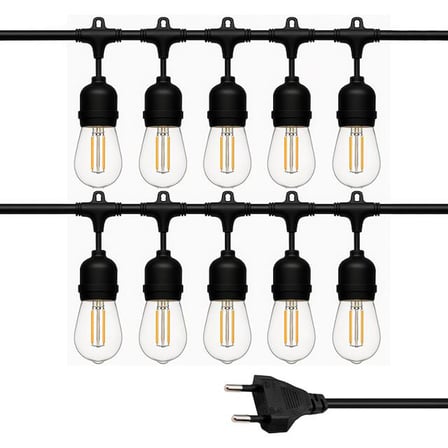 Ledx KB00002 10'Lu E27 Duy Sıralı 10 Metre Lamba Kablosu (10 Adet Duy İçerir)