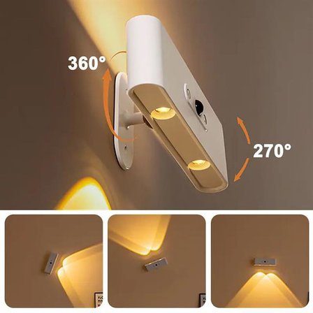 Ledx SK-BD188F Çift Yönlü Hareket Sensörlü Dekoratif Şarjlı Duvar Aplik 2 Mercekli 15 Smd Ledli 3000
