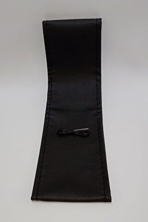 Nissan Micra  (1996-2015) Uyumlu Direksiyon Kılıfı Dikmeli Siyah Deri / Siyah Dikişli