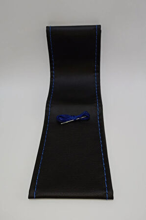 Toyota Verso  (2009-2018)  Uyumlu Direksiyon Kılıfı Dikmeli Siyah Deri / Mavi Dikişli