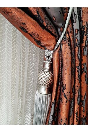 Ege'den Fon Perde Tavan Bağlama Aparatı , Kornişe Takma Kolbağı ( Gri )  1 Adet Perde Süsü