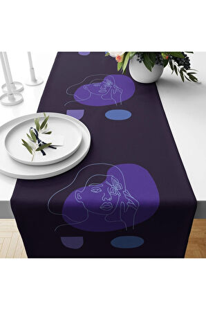 Runner Masa Örtüsü Özel Tasarım Süet Dokuma Leke Tutmaz 140 X 40 cm RUN2024-128