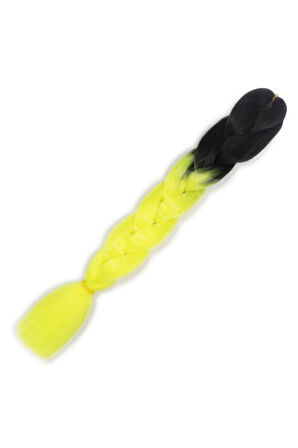 Sentetik Örgülük Saç Ombreli 2 Renk Siyah , Neon Yeşili ( 100 Gr )
