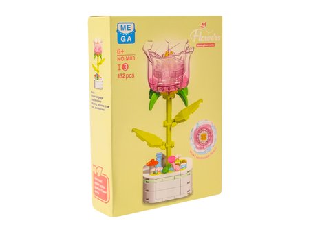 Building Block Flower 132 Parça Lila Gül
