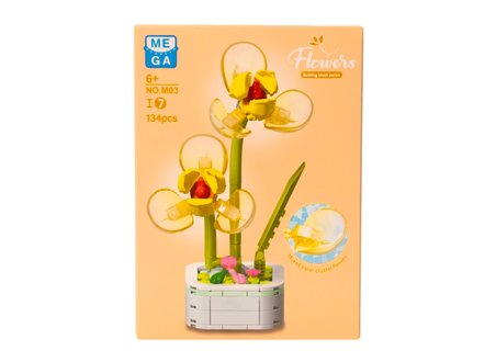 Building Block Flower 134 Parça Sarı Orkide