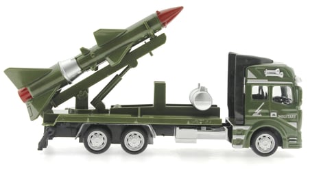 Sürtmeli Die Cast Metal Füze Rampalı Askeri Kamyon