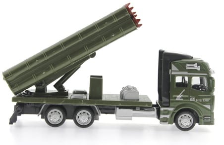 Sürtmeli Die Cast Metal Roketatar Rampalı Askeri Kamyon