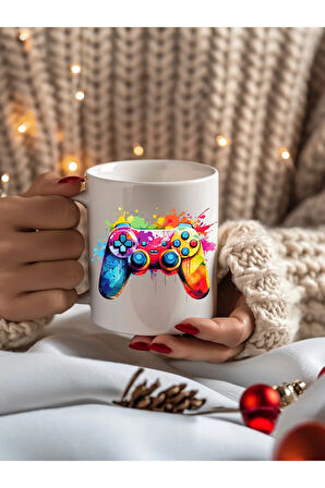 Oyun Konsolu Temalı 3 Boyutlu Tasarım Seramik Kupa Mug - Hediyelik Kupa