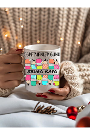 Öğretmenler Günü Kişiye Özel Seramik Kupa Mug - Hediyelik Kupa - Öğretmen Hediye