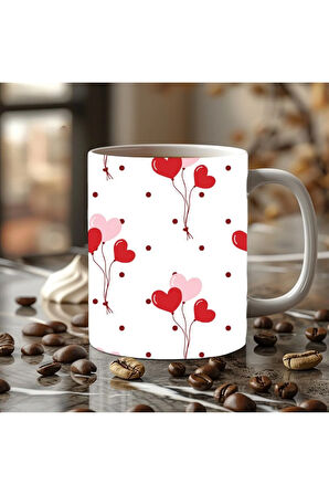 Kalp Şeklinde 3 Boyutlu Tasarım Seramik Kupa Mug - Hediyelik Kupa Bardak