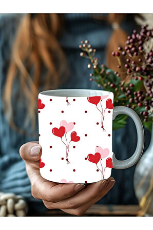 Kalp Şeklinde 3 Boyutlu Tasarım Seramik Kupa Mug - Hediyelik Kupa Bardak