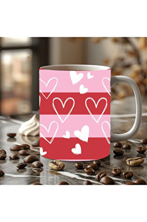 Kalp Şeklinde 3 Boyutlu Tasarım Seramik Kupa Mug - Hediyelik Kupa Bardak