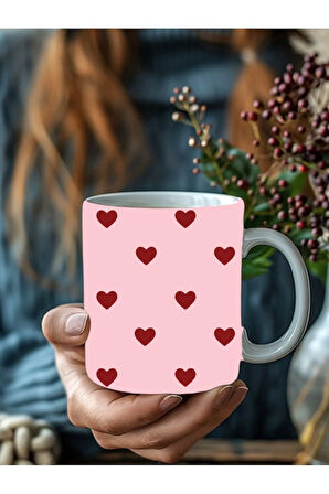Kalp Şeklinde 3 Boyutlu Tasarım Seramik Kupa Mug - Hediyelik Kupa Bardak