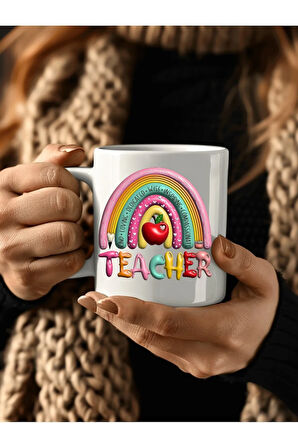 Öğretmen Temalı Özel Tasarım Seramik Kupa Mug - Hediyelik Kupa Bardak - Teacher