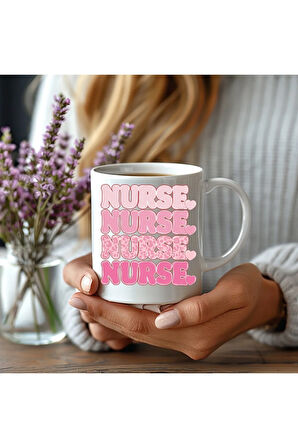 Hemşire Temalı Özel Tasarım Seramik Kupa Mug - Hediyelik Kupa Bardak - Nurse