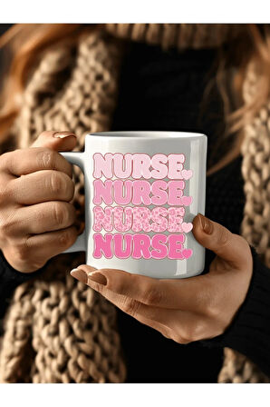 Hemşire Temalı Özel Tasarım Seramik Kupa Mug - Hediyelik Kupa Bardak - Nurse