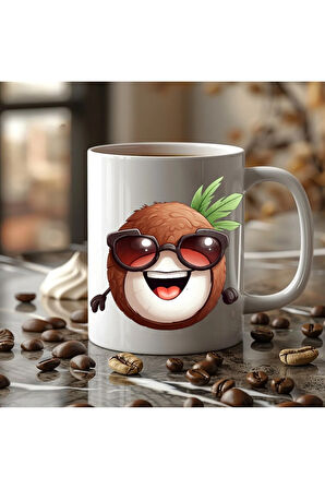 Meyve Emoji Şeklinde 3 Boyutlu Tasarım Seramik Kupa Mug - Hediyelik Kupa Bardak