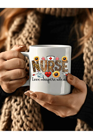 Hemşire Temalı Özel Tasarım Seramik Kupa Mug - Hediyelik Kupa Bardak - Nurse