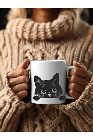 Kedi Görselli Özel Tasarım Seramik Kupa Mug - Hediyelik Kupa Bardak