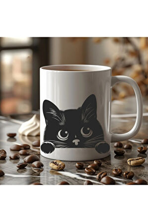 Kedi Görselli Özel Tasarım Seramik Kupa Mug - Hediyelik Kupa Bardak