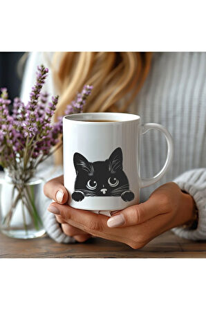 Kedi Görselli Özel Tasarım Seramik Kupa Mug - Hediyelik Kupa Bardak