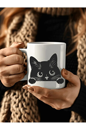 Kedi Görselli Özel Tasarım Seramik Kupa Mug - Hediyelik Kupa Bardak