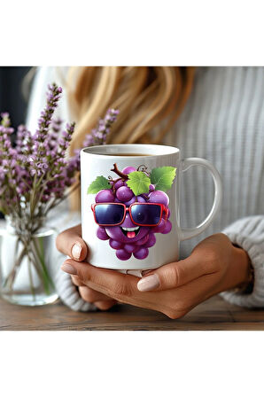 Meyve Emoji Şeklinde 3 Boyutlu Tasarım Seramik Kupa Mug - Hediyelik Kupa Bardak