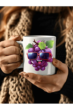Meyve Emoji Şeklinde 3 Boyutlu Tasarım Seramik Kupa Mug - Hediyelik Kupa Bardak