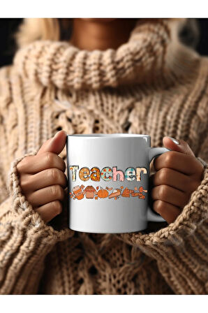 Öğretmen Temalı Özel Tasarım Seramik Kupa Mug - Hediyelik Kupa Bardak - Teacher