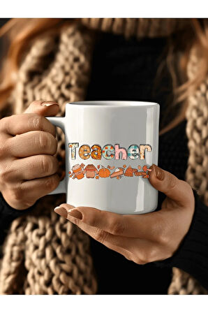 Öğretmen Temalı Özel Tasarım Seramik Kupa Mug - Hediyelik Kupa Bardak - Teacher